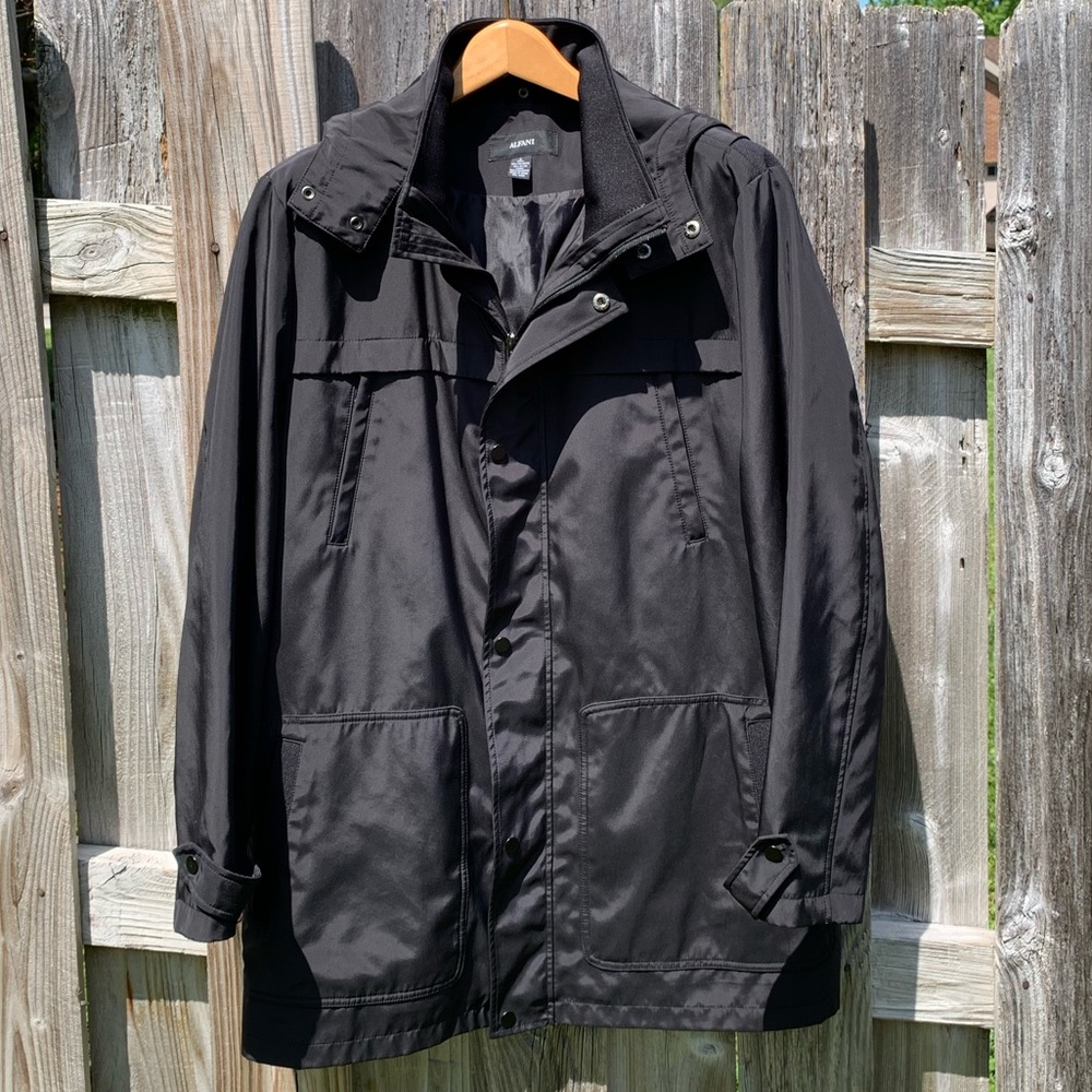 Alfani Hooded Overcoat Large